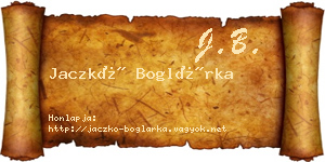 Jaczkó Boglárka névjegykártya